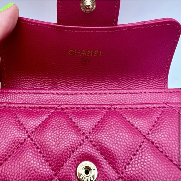 Rare HTF Chanel Wallet Pink 2022 Interlocking CC Wallet Snap Pink Chanel Wallet - Picture 7 of 11